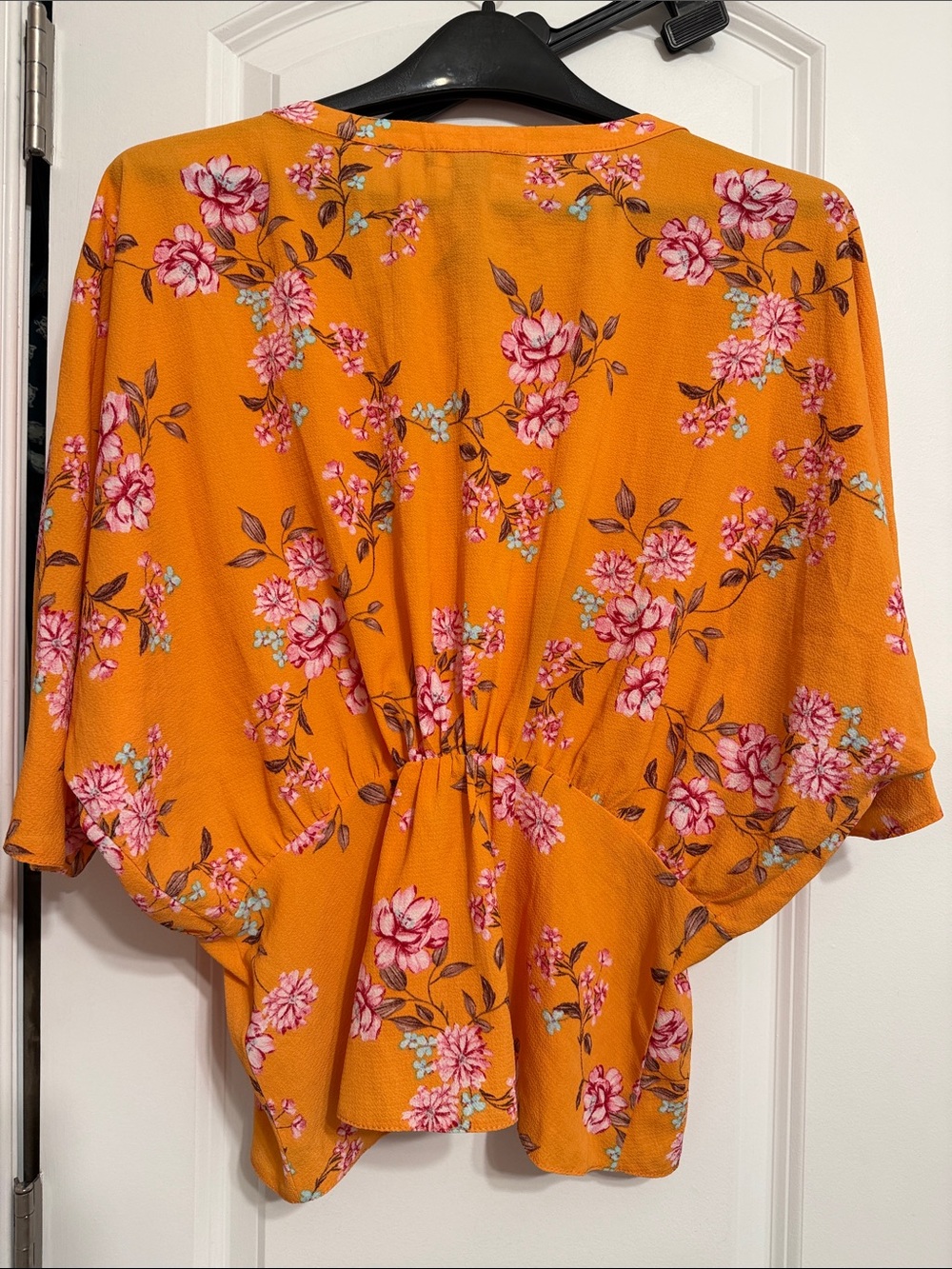 Primark Orange Floral Short-Sleeve Button Front Blouse - Picture 4 of 4